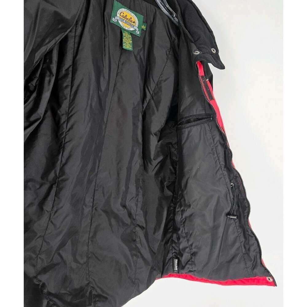 Cabela's Women Anorak Red/Black Coat No Hood Thinsulate Insulation Lined Sz L - Picture 3 of 9